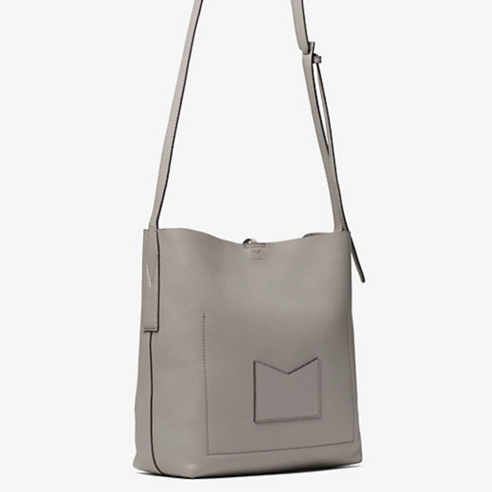 Michael Kors Junie Large Pebbled Leather Messenger Bag - Picture 3 of 16
